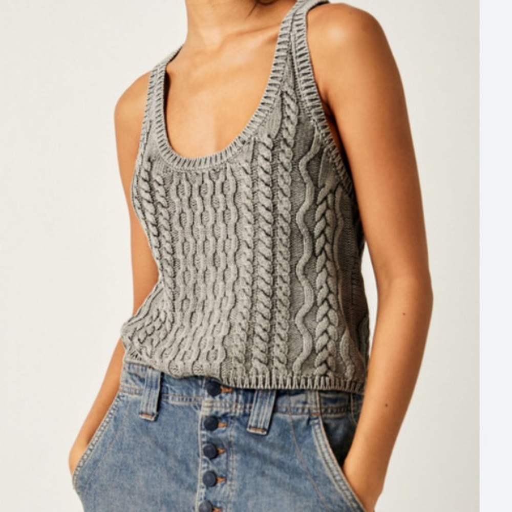 Free People High Tide Cable Tank. Size X-Small